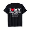 Ich liebe meine Freundin Neutrales Grafik-T-Shirt Paarbeziehung Passender Stil Lässig Locker Reise Tägliche Mode Streetwear