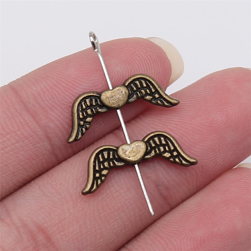 20pcs Angel Wing Small Hole Beads For Jewelry Making Antique Silver Color DIY Crafts Making Findings Handmade Jewelry Findings