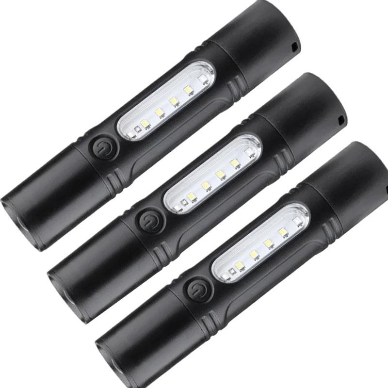 Rechargeable Zoom LED Flashlight Small Flash Light Torch Lantern 3 Lighting Modes Portable Camping Light Mini Led Flashlight