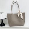 2026 New Leather Women's Bag Woven Tote Bucket Bag Shopping Bag Large Capacity Shoulder Lower Bag