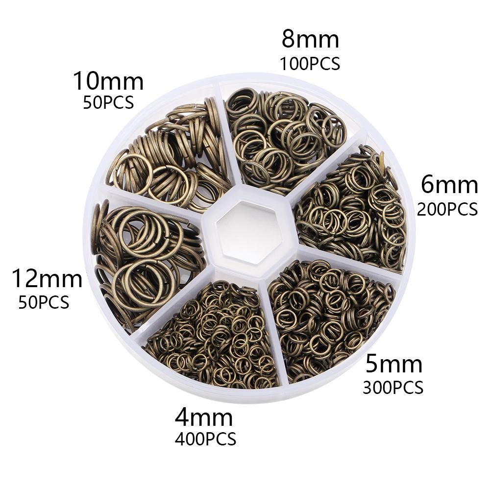 1100pcs/BOX 4 5 6 8 10 12mm Open Jump Rings Split Rings Link Loop Set Jewelry Making Kits DIY Bracelet Necklace Connector