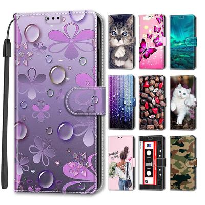 Luxusní lakované kožené pouzdro pro Oppo A74 F19 A53 A54 A55 A53S A32 A92 A72 A57 Ochranný kryt ve stylu peněženky pro Oppo Find X5 Pro/Realme GT NEO3