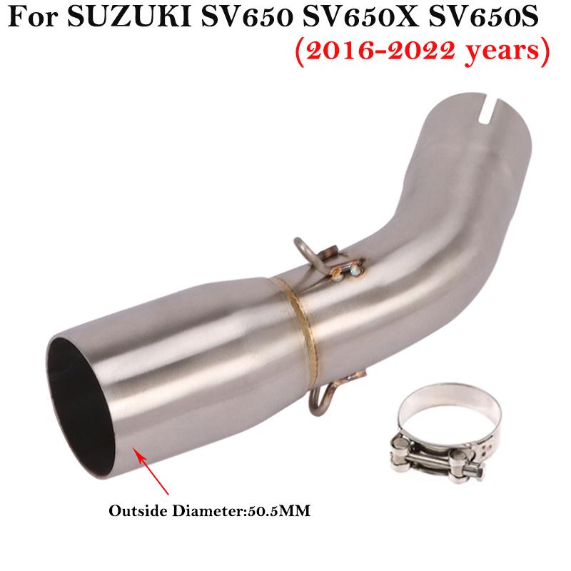 

For SUZUKI SV650 SV650X SV650S 2003 - 2020 2021 2022 Motorcycle Exhaust Escape Modified Mid Link Pipe Connecting 51mm Muffler 2016-2024