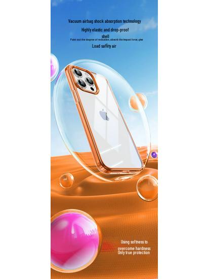 iPhone 14/15 Transparent Airbag Anti-Drop Case with Back Panel