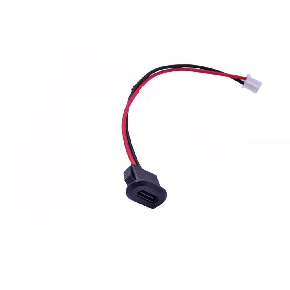 

2P USB Charger Socket USB 2.0 Charging Port Connector Data Interface with Cable Wire чёрный