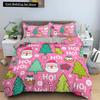 Santa Claus Pattern Bedding Set Christmas Deer Duver Cover Set for Kids Boys Girls Quilt Cover Queen Polyester Comforter Cover