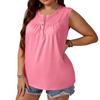 Womens Spring Tops Sleeveless Henley Button Down Blouse Summer Shirts for Women Casual Loose Fit Tshirts Shirts for Women