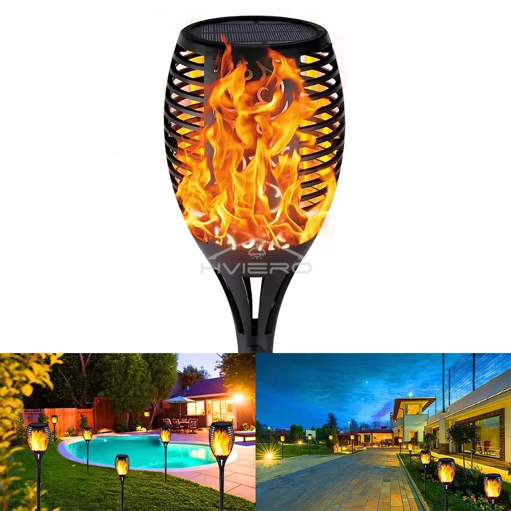 12LED Solar Flame Light Outdoor Waterproof 12LEDs Torches Landscape Lamp For Outdoor Courtyard Garden Yard Halloween Decorations 12LED Solar Charge