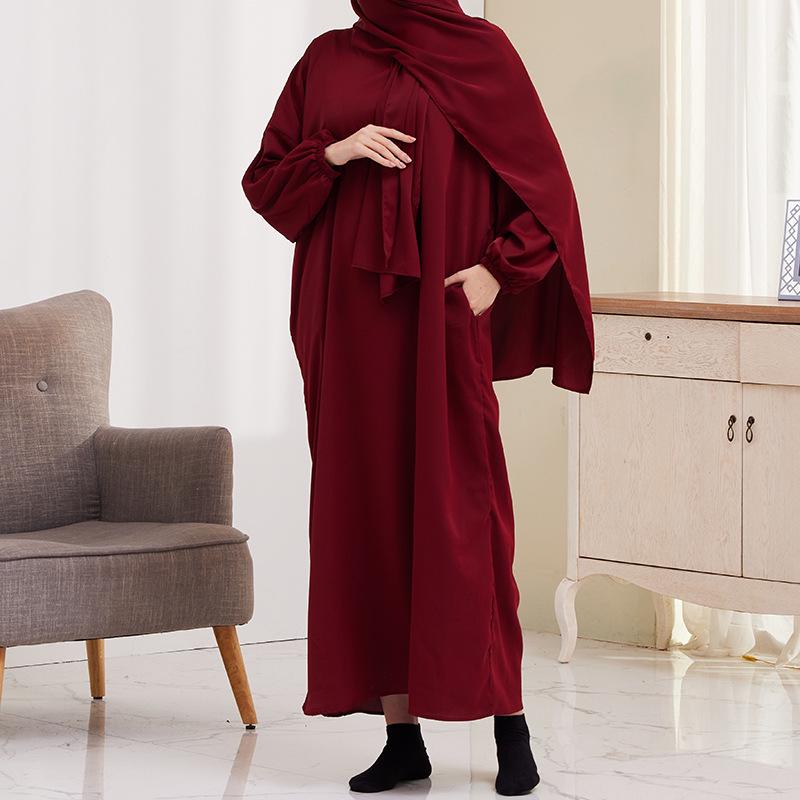 XG2057 Women's Hooded Long Robe Dress - Middle Eastern & Turkish Style