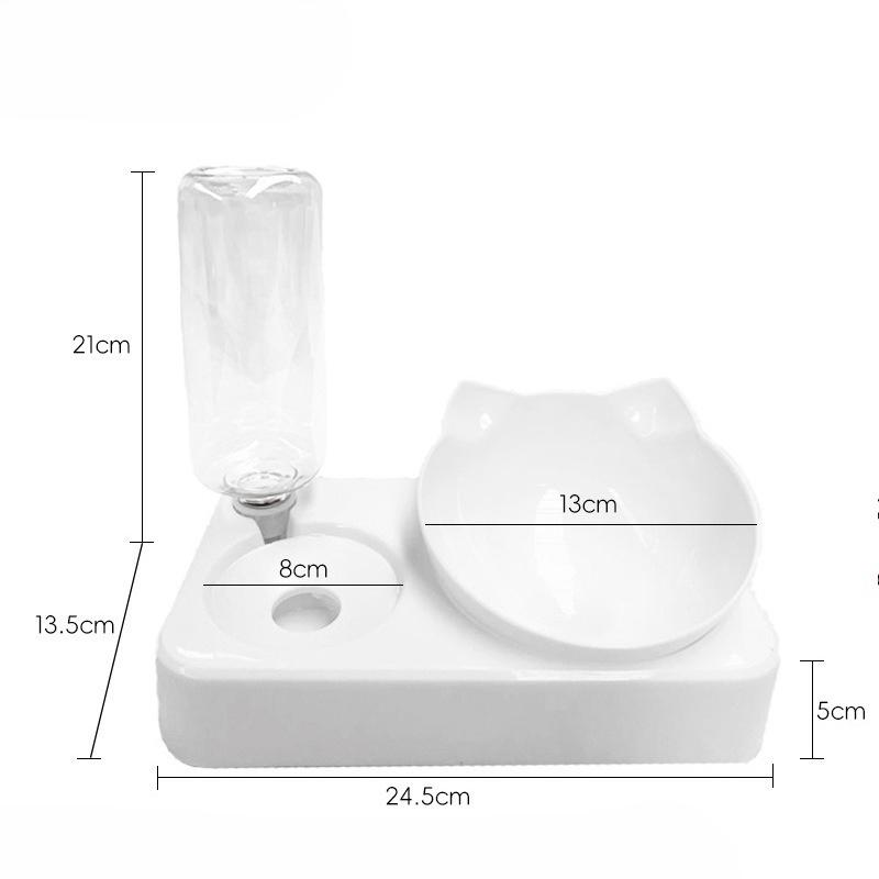Cat Bowl, Pet Bowl, Automatic Water Dispenser, Water and Food Integrated, Cat and Dog Food Bowl, Dog Bowl, Pet Water Bowl