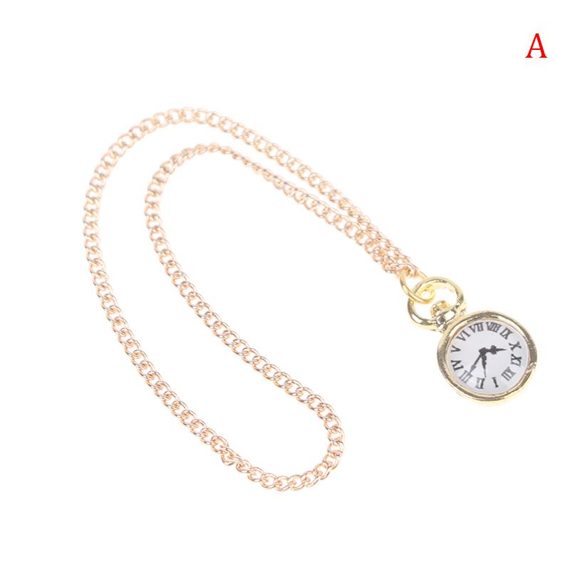 

Творческий кукольный домик Мини-ожерелье Карманные часы Золотое ожерелье Индивидуальные карманные часы