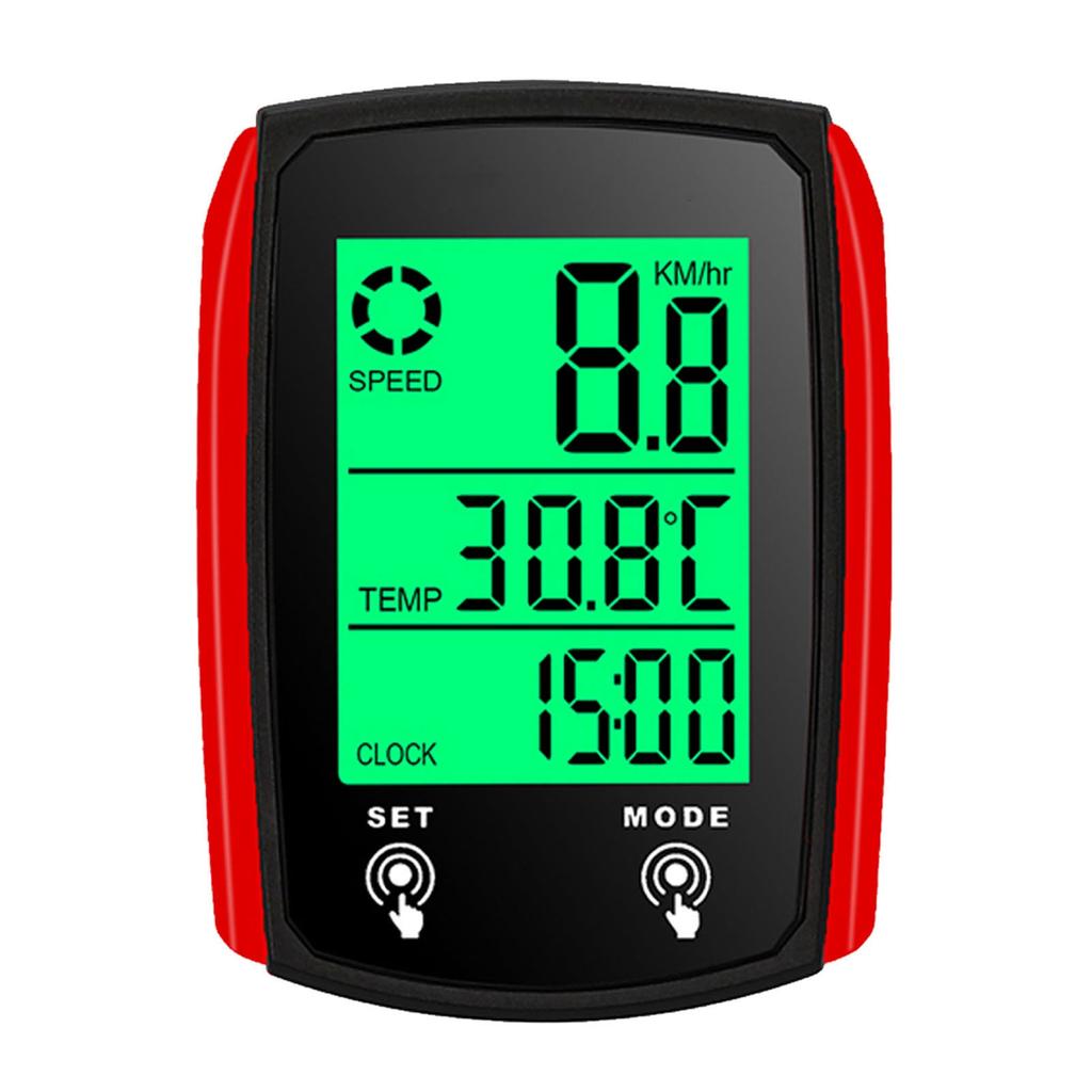 Kabelgebundener Fahrradcomputer mit LED-Digitalanzeige, Tachometer, Kilometerzähler, Touchscreen, wasserdicht und mit Hintergrundbeleuchtung