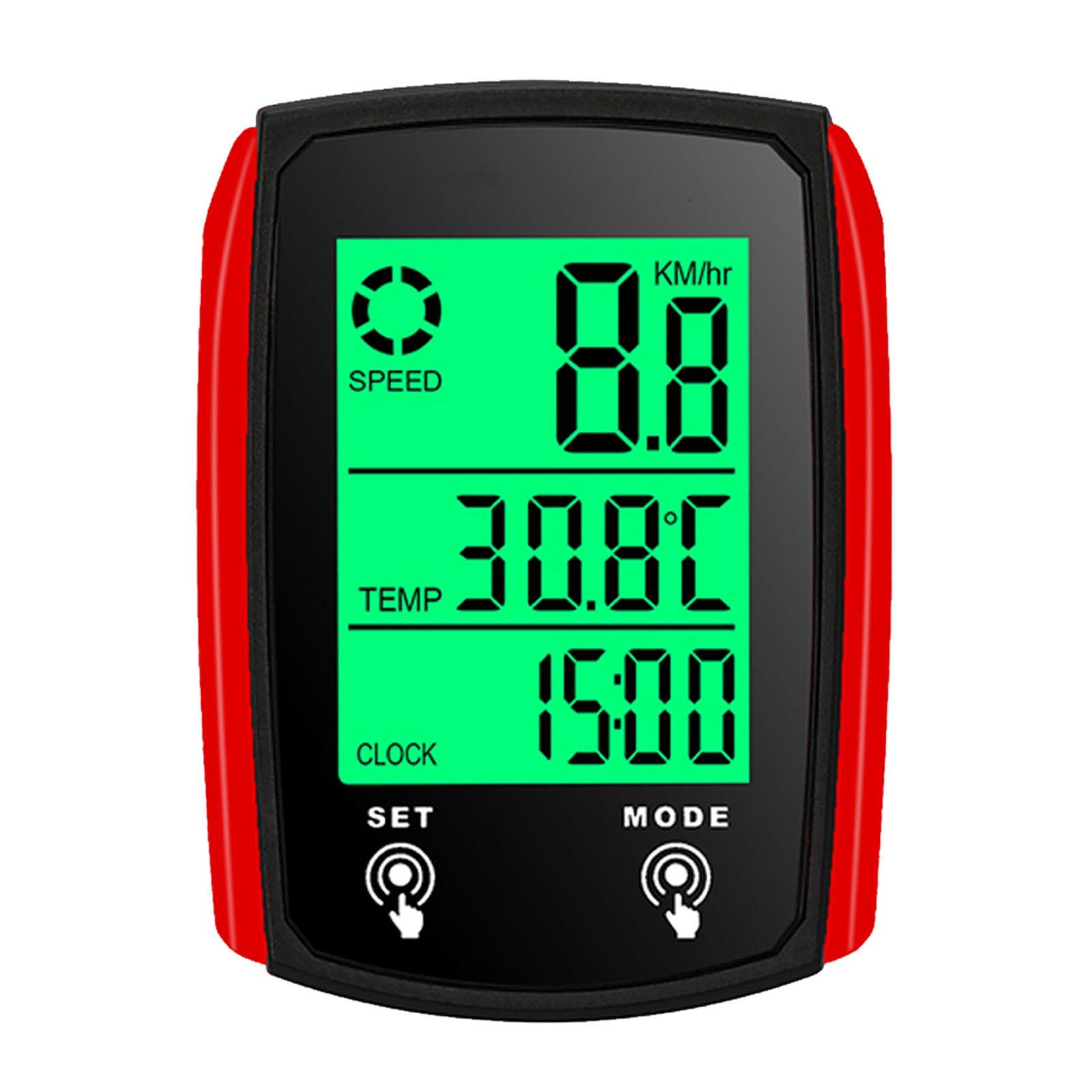

Wired Bike Computer LED Digital Bicycle Speedometer Odometer Touchscreen Cycle Computer Waterproof with Backlight for Black & Red