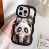 Case for iPhone 8 17 Air 13 14 11 XR 16 Pro Max 12 15 Plus Soft Phone Cover Cute Panda