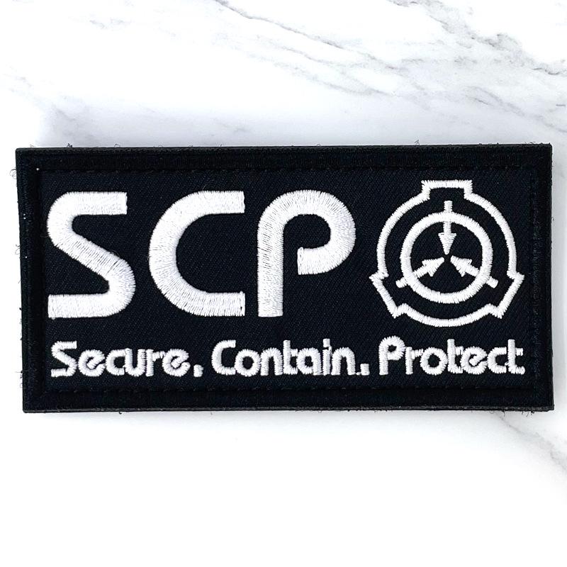 SCP Foundation Logo Gestickt Moral Patch Aufkleber Klettverschluss Abzeichen