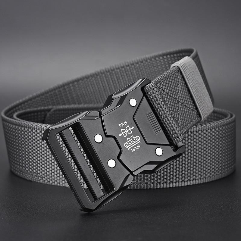 Fashionable Buckle Alloy Men Nylon Woven Waist Belt For Daily And Outdoor Use