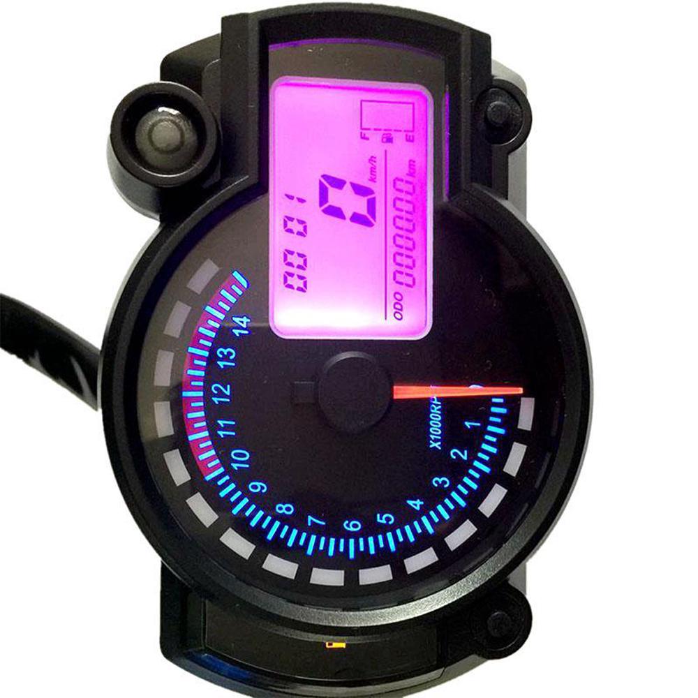 Universal Adjustable Color Backlight LCD Digital Motorcycle Speedometer Odometer Motor Bike