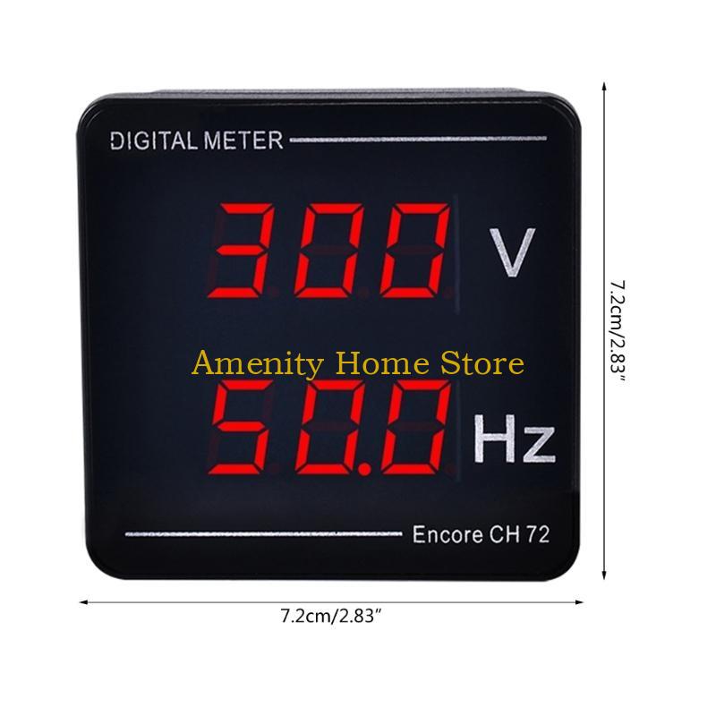 F26C Voltage & Frequency Meter Dual Digital Display AC50-500V 10-99.9HZ High-precision Digital Meter Voltmeter Frequency Test
