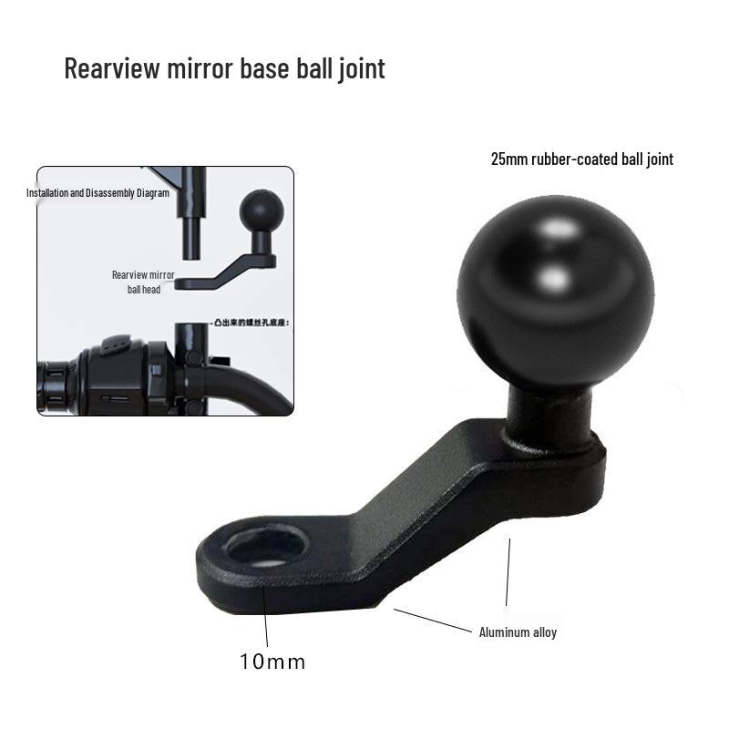 

Multi-Functional Motorcycle Phone Holder: Rearview Mirror Bracket with Ball Head and Handlebar Metal Connector