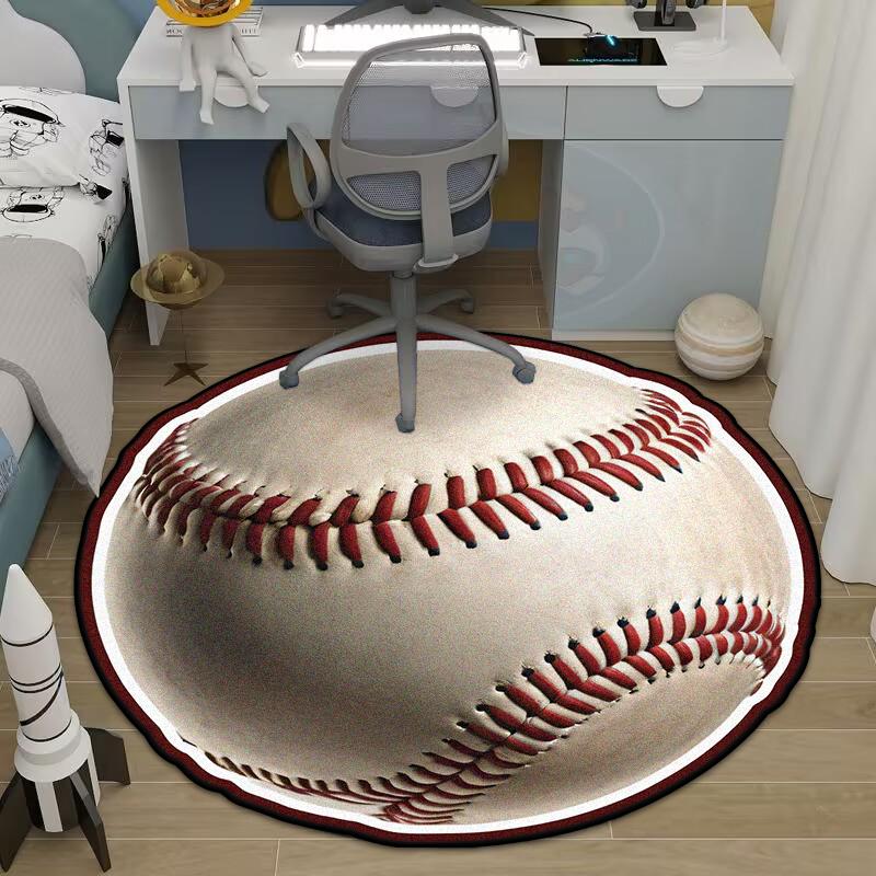 Moderní velký protiskluzový kulatý koberec se sférickým vzorem, měkký koberec do obývacího pokoje, nepouští vlákna, dekorace pokoje, podložka pod židli, pratelné v pračce