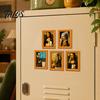 Flexible Magnetic Frames Funny Small Wooden Fridge Magnet Picture Frame, Vintage Oil Painting Pattern Customizable Art Refrigerator Locker for