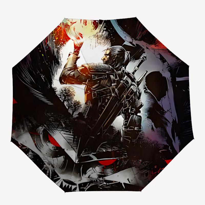 

1pc The Witcher Automatic Opening/closing Umbrella, Foldable Sunshade, Perfect Gift for Friends, Durable Handle yy250812070