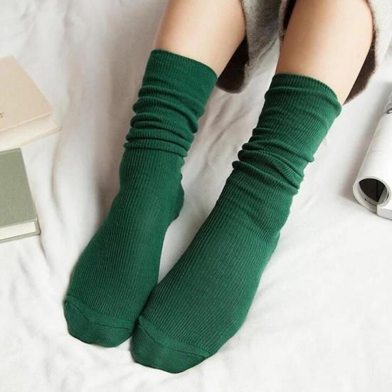 Mode Mädchen Frauen Weiche Strick Socken Lässige Baumwollmischung Mittelrohr Strümpfe