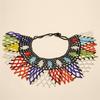 Multicolor Multilayer Beaded Choker Bohemian Woven Choker Necklace Mesh Bib Collar  Party Wear