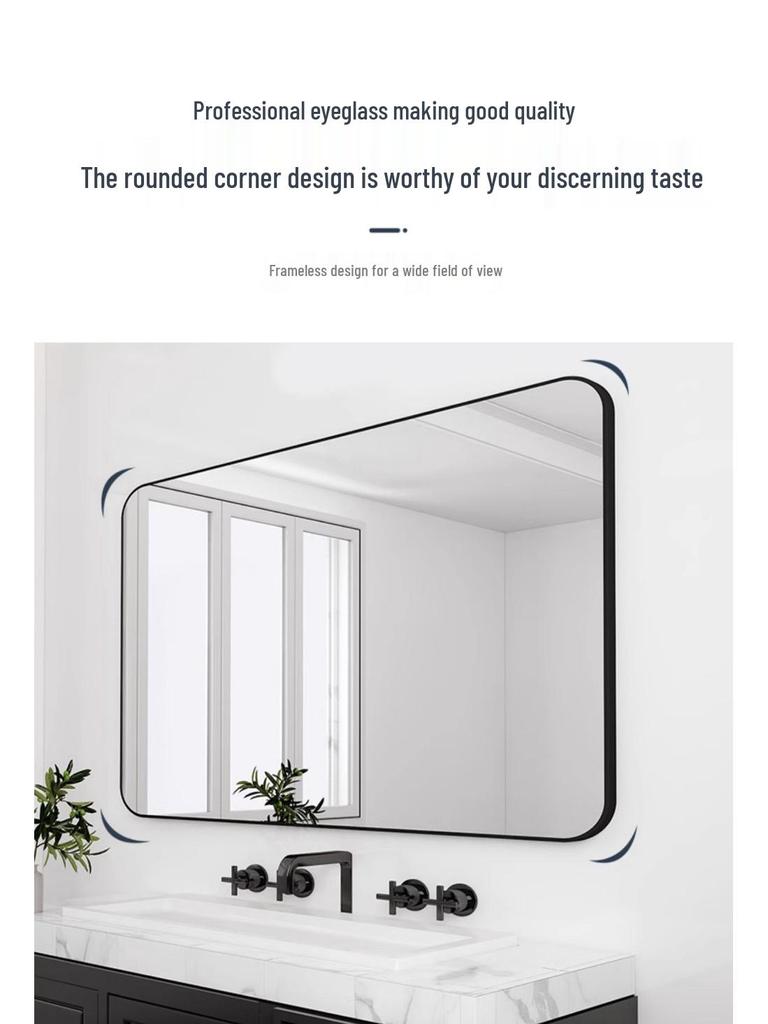 Self-Adhesive Wall-Mounted Bathroom Mirror for Makeup