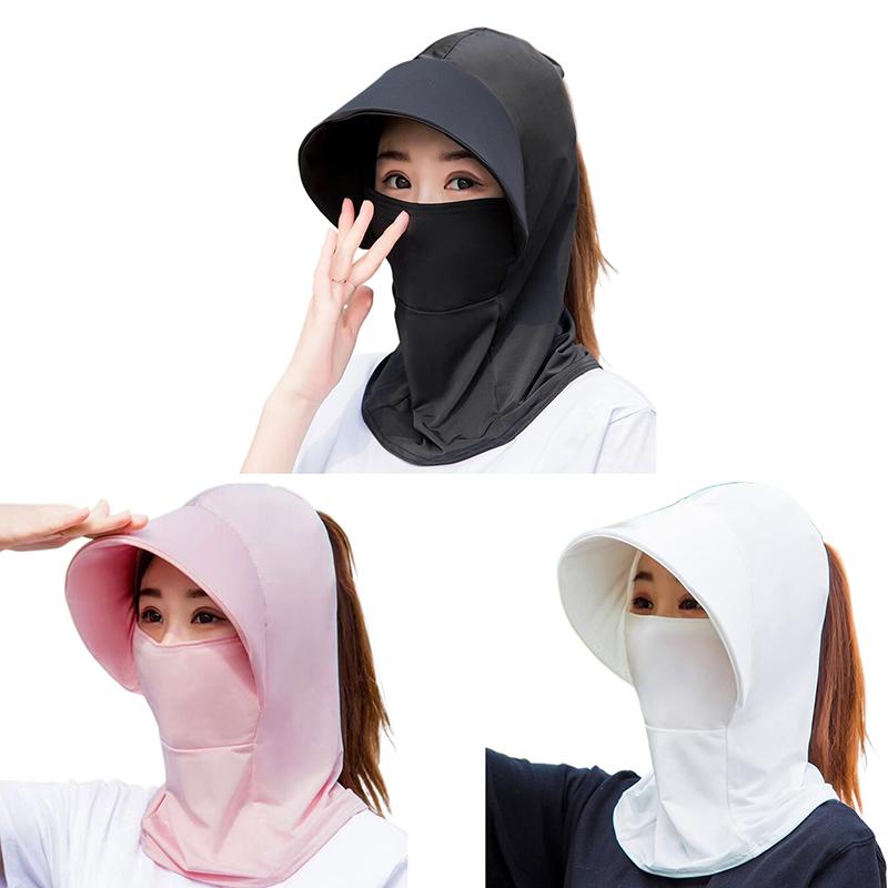 1Pcs Summer Ice Silk Hats For Women Sun Hat With Breathable Suncreen Outdoor Bicycling Beach Cap Mountaineering Scarf