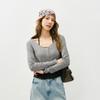 Semir Women's Halter Neck Faux Two-Piece Knit T-Shirt