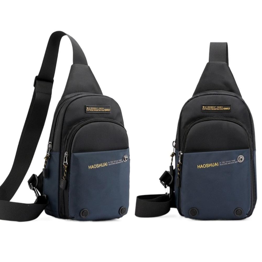 Large Capacity Sports Chest Bag Waterproof Nylon Shoulder Bag Fashion Men's Crossbody Bag  Unisex