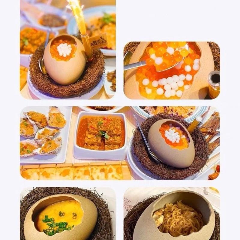 Creative INS Ceramic Eggshell Bird’s Nest Bowl – Ramen, Dessert & Snack Bowl
