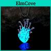 Heart Alloy Shape Luminous Zinc Pendant Halloween Party Luminous Hip Hop Necklace