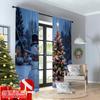 2pcs 2D Flat Printing Merry Christmas Popular Window Curtains Winter Snowman Christmas Tree Polyester Without Electricity Party