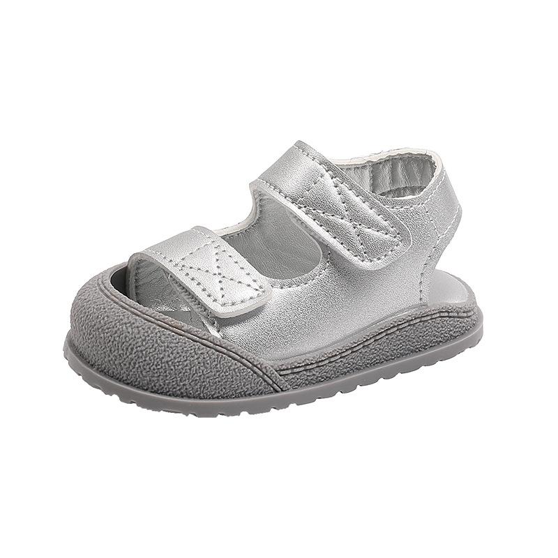 Summer Baby Soft Sole Walking Sandals, Closed-Toe Anti-Collision Beach Shoes for Infant Boys Girls
