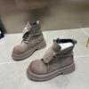 Suede Women's Boots 2025 Autumn/Winter New Style British Style Thick-soled Height-increasing Ankle Boots Retro Women's Shoes