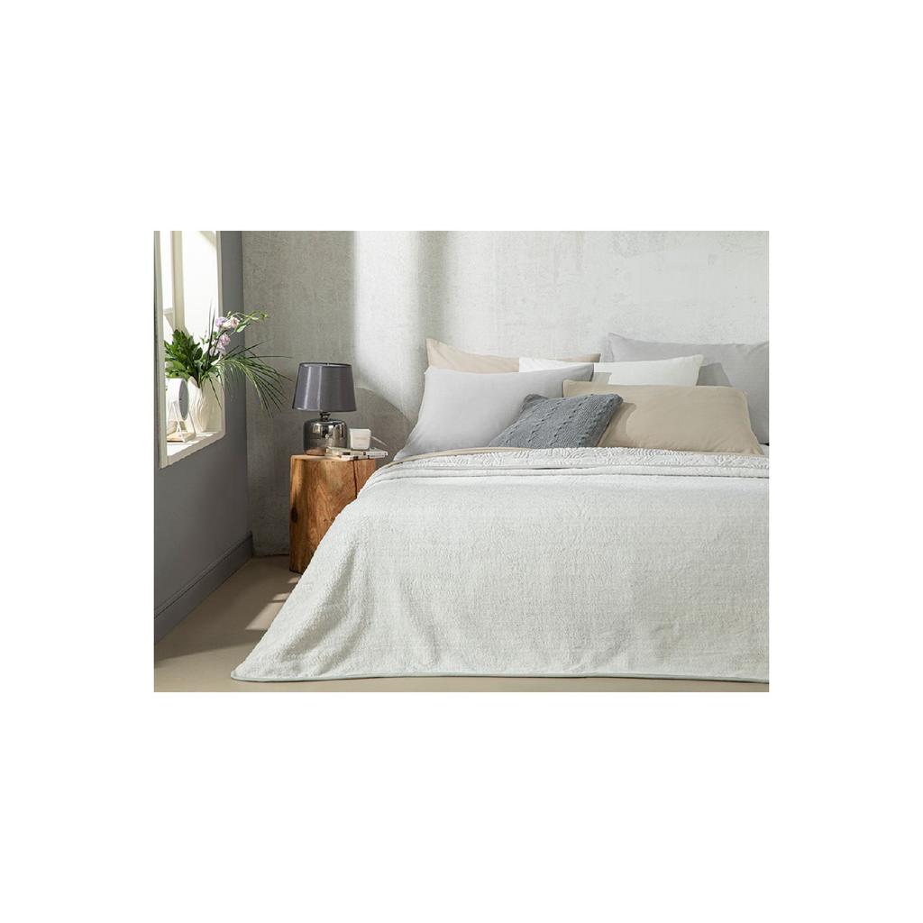 Shabby Rose Emboss Double Blanket 200x220 Cm Cream