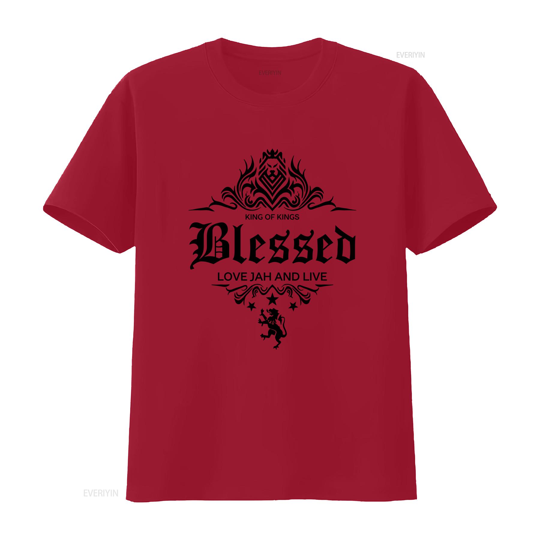 Reggae T shirt King of Kings Blessed Love Jah and Live Rastafari Haile Selassie Rastafarian vintage Washed fashion S