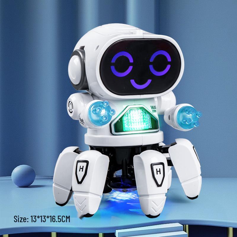 Dancing and Singing LED Six-Claw Robot Toy with Sound Effects
