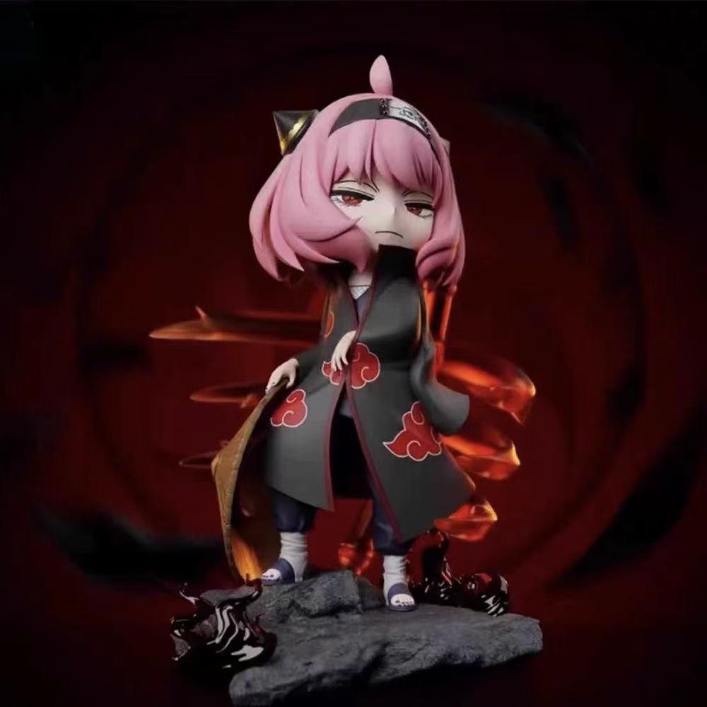 In-stock Double-Headed Anya Itachi Crossover Spy X Family Anime Figure Statue Model.