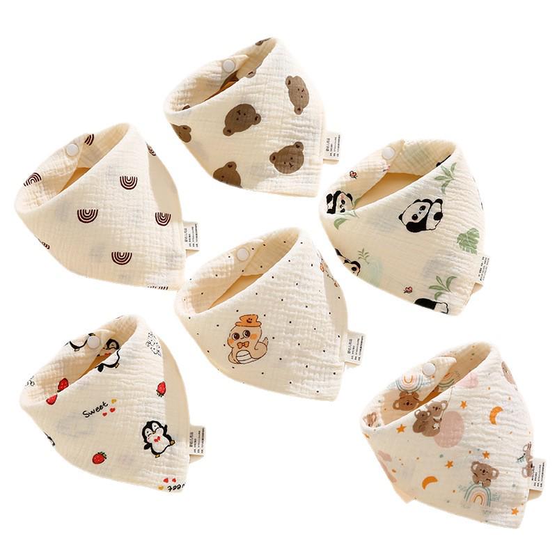 Organic Cotton Crepe Baby Drool Bib and Triangle Scarf