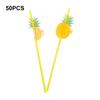 15Pcs/lots Lightweight Attractive Pineapple Straws Flexible Heating Resistance Practical Suction Tubes for Baby Decor Milk Tea