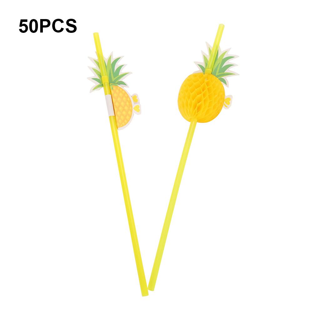 15Pcs/lots Lightweight Attractive Pineapple Straws Flexible Heating Resistance Practical Suction Tubes for Baby Decor Milk Tea