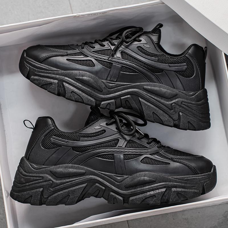 Frühlings Herren Atmungsaktive Weiße Mesh-Sneaker - Trendige Lässige Dad-Schuhe mit Dicker Sohle