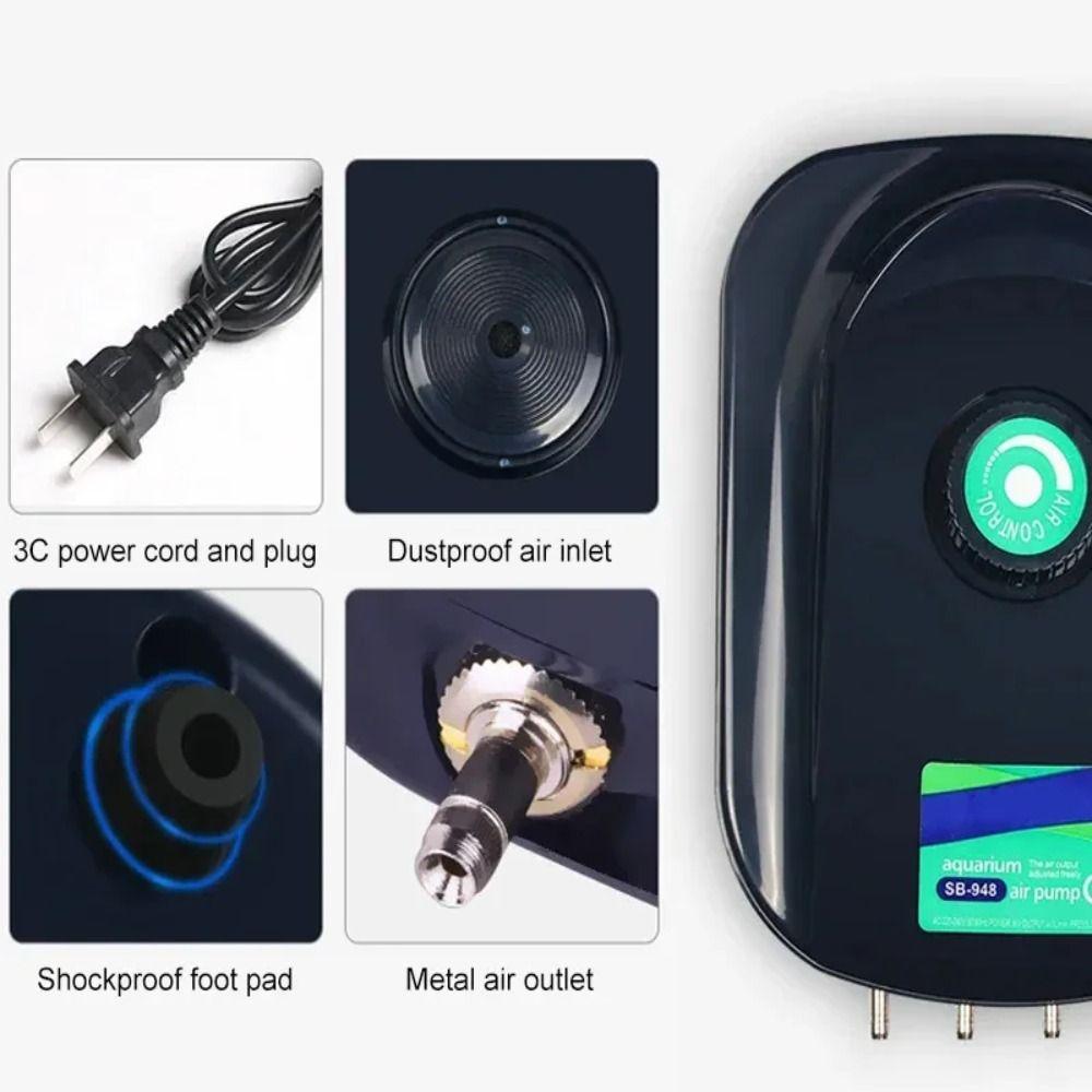 Ultra Silent Aquarium Air Pump Low Noise Air Compressor Aerator 220v Fish Tank Oxygen Air Pump Silent Operation 3.5/4/12W