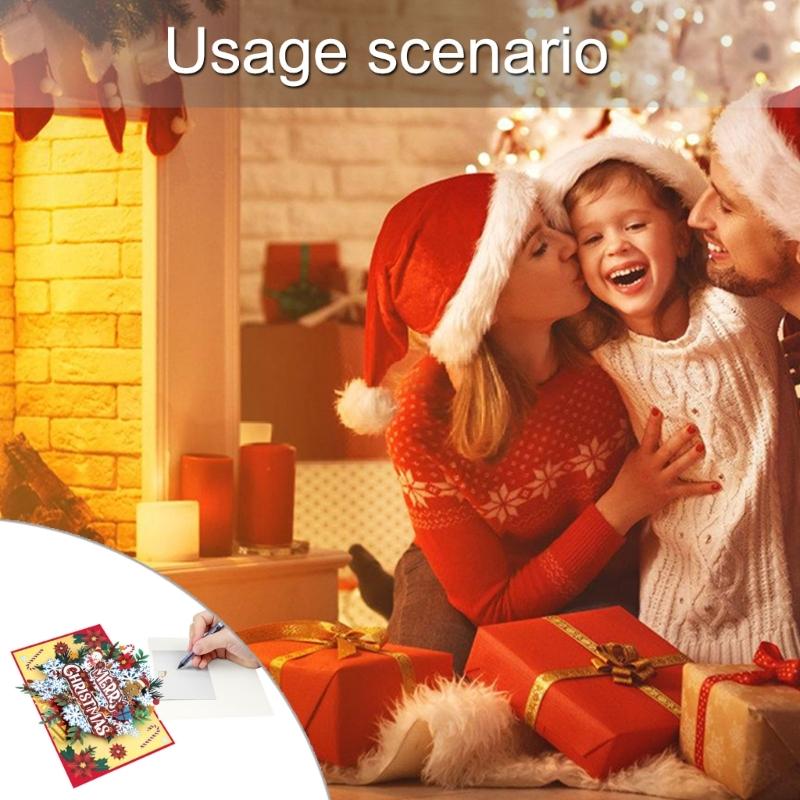 Multipurpose 3D Snowflake Popup Greeting Card with Envelope Handmade Paper Holiday Card For Birthdays And Celebration