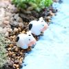 40 Stück Harz-Kuh-Miniaturfiguren, lebendiges Aussehen, Mini-Kuh-Statuen, niedliche Garten-Kuh-Ornamente, Tiere, Modell, Feengarten-Miniatur