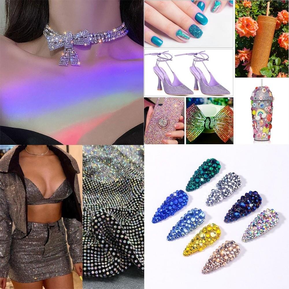 1440Pcs Crystal Flatback Rhinestones Glue On DIY Accessories New Nail Art Decorations Jewelry
