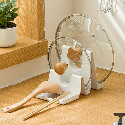 Pot Lid Holder Freestanding Anti-slip U-shaped Mount Safe Kitchen Countertop Pot Cover Chopping